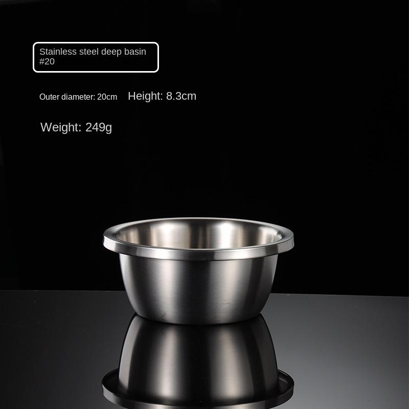 HANYANG 304 Чаша для смешивания из нержавеющей стали, утолщенная миска, широкая миска для супа, круглая миска для выпечки и лапши, для мытья посуды, слива, приготовления пищи