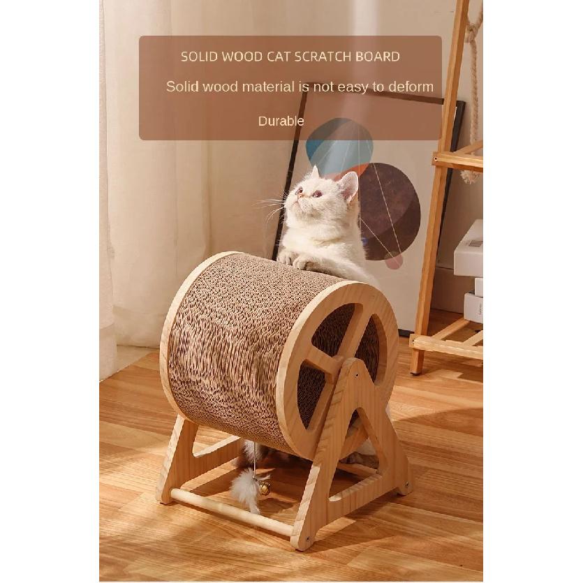 solid wood Training Cats Climbing Frame Big Cat Climbing Wheel Pet Treadmill Interactive Cat Toy Tracks Games Pet Supplies