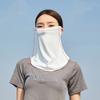With Neck Flap Sunscreen Face Mask Veil Pure Color Driving Face Shield Veil  Female/Male