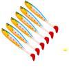 6pcs 9CM Soft T Grubs Lure Worm Bait Soft Worm Silicone Bait Swimbait Bass Wobbler