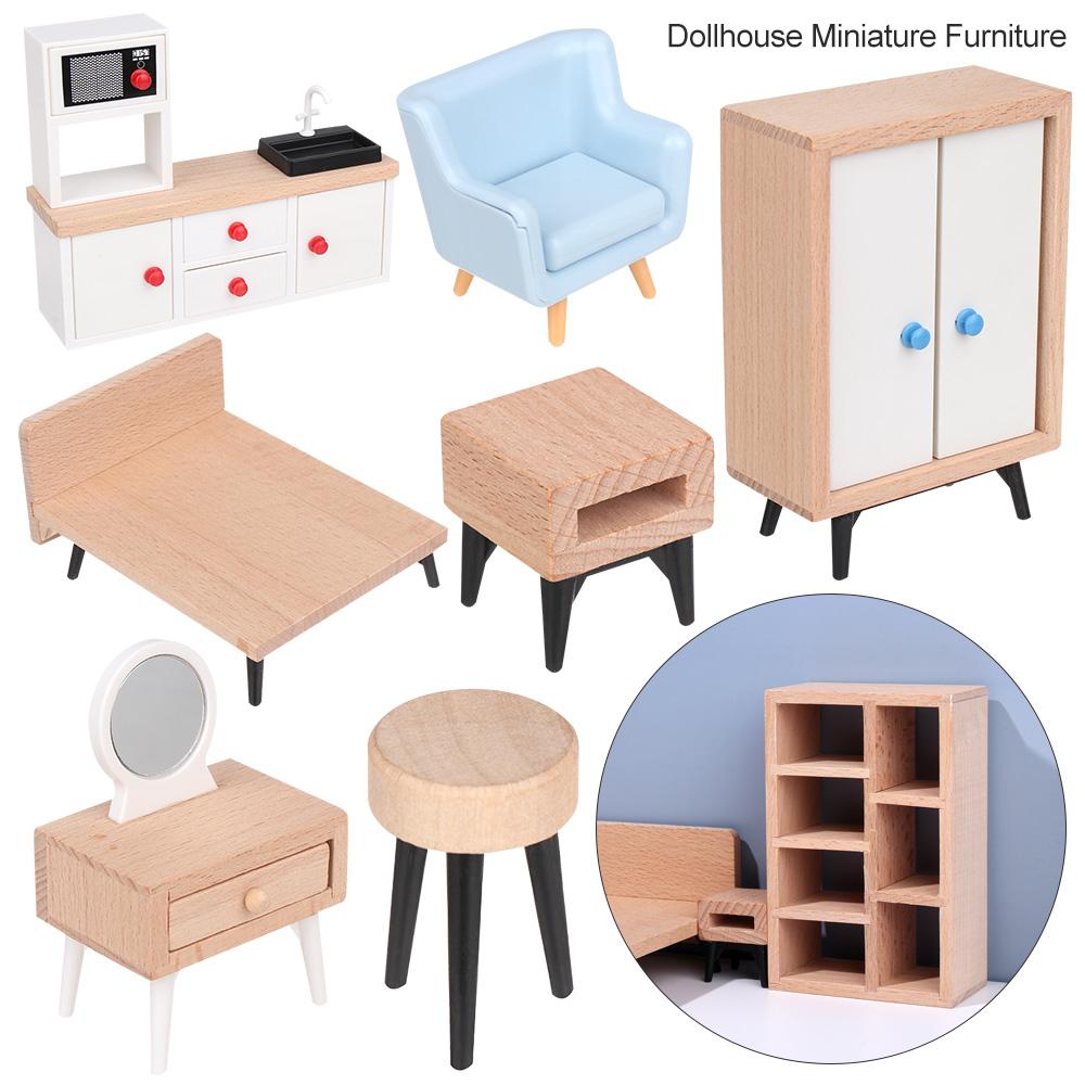 Micro Landscape Mini Furnishing TV Cabinet Dollhouse Miniature Furniture Sofa Bed Wardrobe