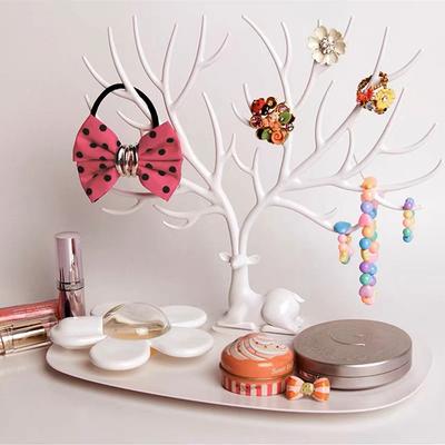 Подставка для демонстрации аксессуаров для волос из оленьих рогов, мультяшный олень, стол для сортировки заколок для волос, подставка для хранения резинок для волос, настольное украшение