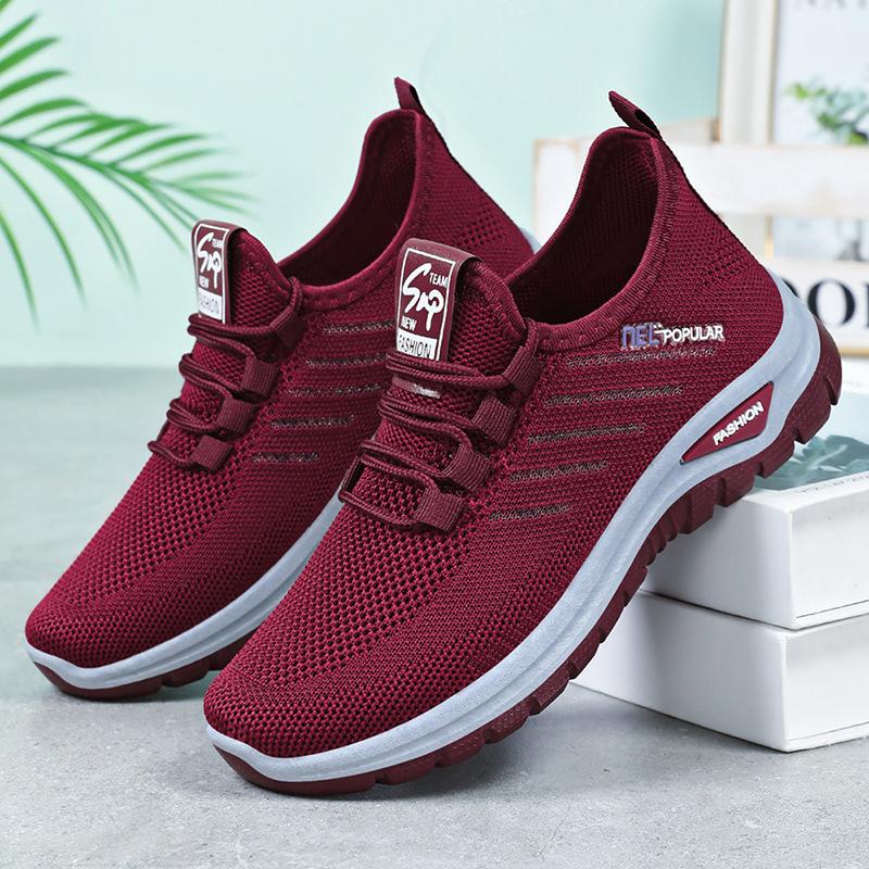 Women's Shoes New Style Women's Shoes Fly Woven Breathable Shoes Casual Shoes Versatile Soft Sole Lightweight Sports Shoes