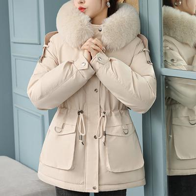 Женская короткая корейская модная свободная хлопковая куртка на пуху с зимней застежкой на талии, маленькая утолщенная хлопковая куртка большого размера