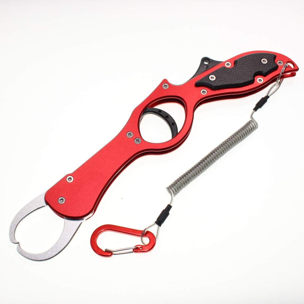 1091 Fish Lightweight Aluminum Fish Long Gun Grip (Iregui) Grip, Grip, Reach, (Red (Resin Trigger))