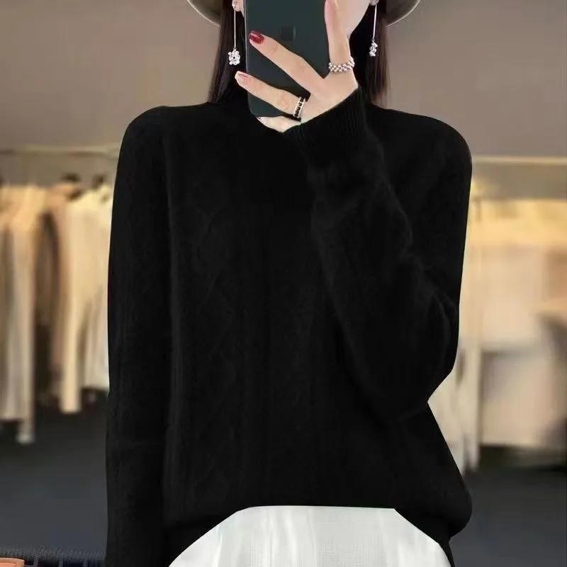 Women Jumper Autumn Winter Sweater Thick Merino Wool Turtleneck Casual Cashmere Knitwaer Pullover Korean Fashion Tops