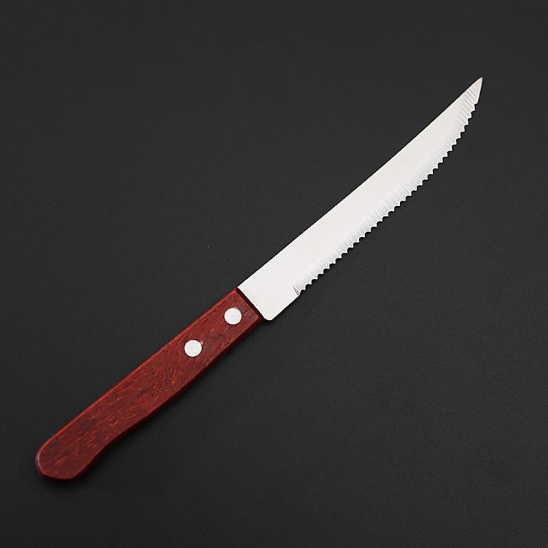 1-20 Pcs Stainless Steel Steak Knife Wooden Handle Dinner Sharp Steak Knife Knives Set Restaurant Table Knives Dinnerware Set