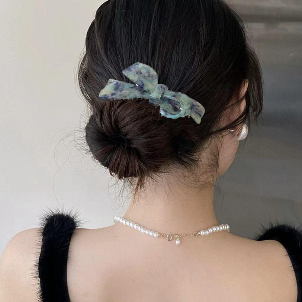 Barrettes Bowknot Hairpin Women Hair Comb Korean Barrettes Acetic Acid Hair Clips Girl Bangs Clip