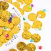 50-100pcs Plastic Gold Coins Buried Treasure Pirate Gems Jewelry Playset Activity Game for Pirates Themed Halloween party decor