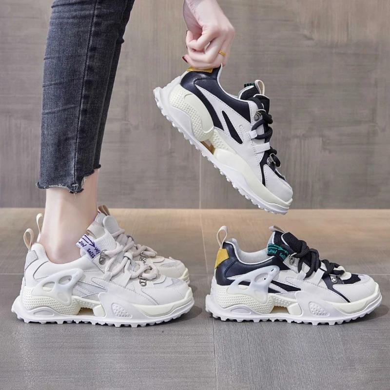 Мода Мода 2024 Спортивная женская обувь Кроссовки на шнуровке Тенденции Стильная новинка в высококачественной обуви для женщин Поступление Y2k H