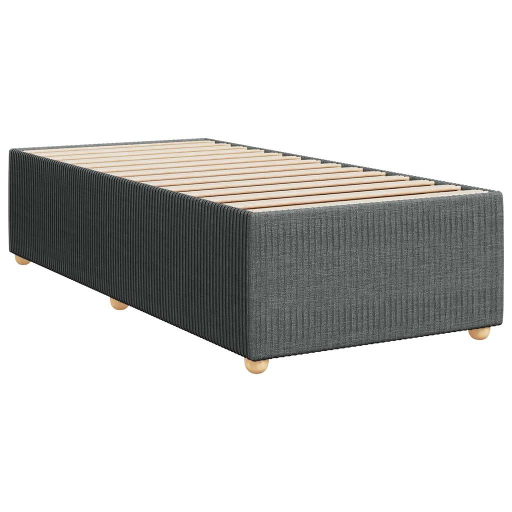 Box Spring Bed with Mattress Dark Grey 80 x 200 cm Fabric
