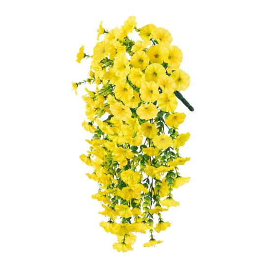 Искусственные подвесные цветы петунии Устойчивые к УФ-лучам Искусственные растения Уличная поддельная петуния в полоску Весенне-летний декор для каминной полки, двери, крыльца, патио