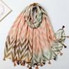 Winter Thick Wave Stripe Viscose Scarves Women High Quality Print Shawls And Wraps Pashmina Stole Bufandas Muslim Sjaal 180*90Cm