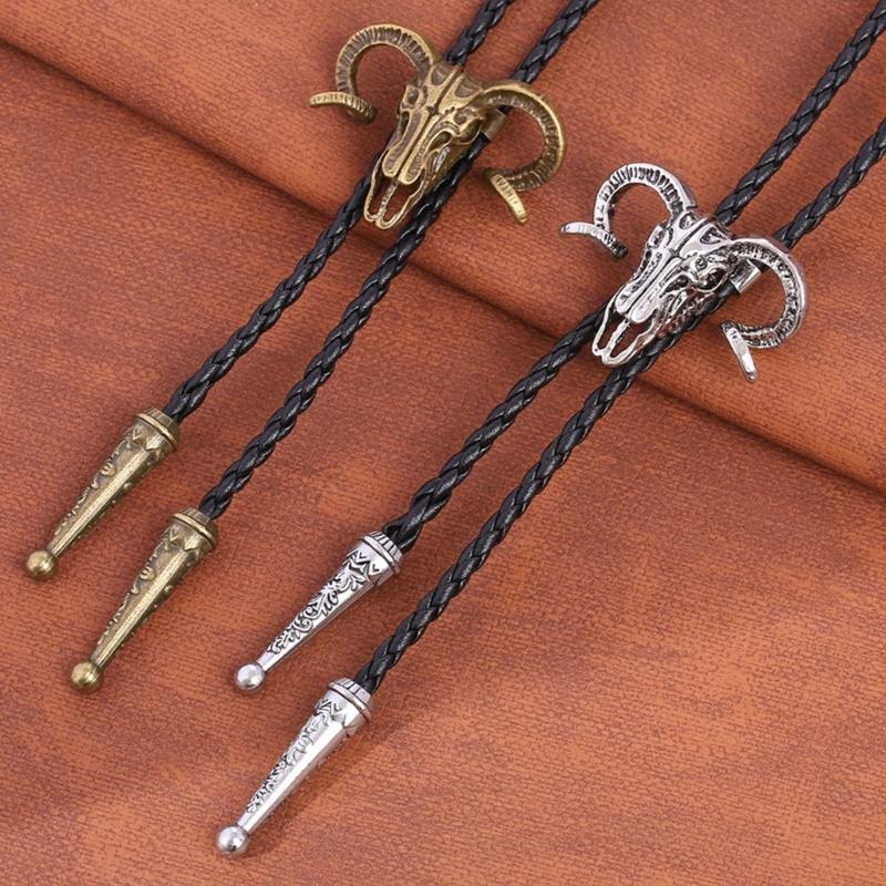 Элегантный черный галстук-боло с подвеской в ​​виде быка, ковбойский галстук-боло в стиле вестерн, стильный галстук-боло для ковбойского костюма.