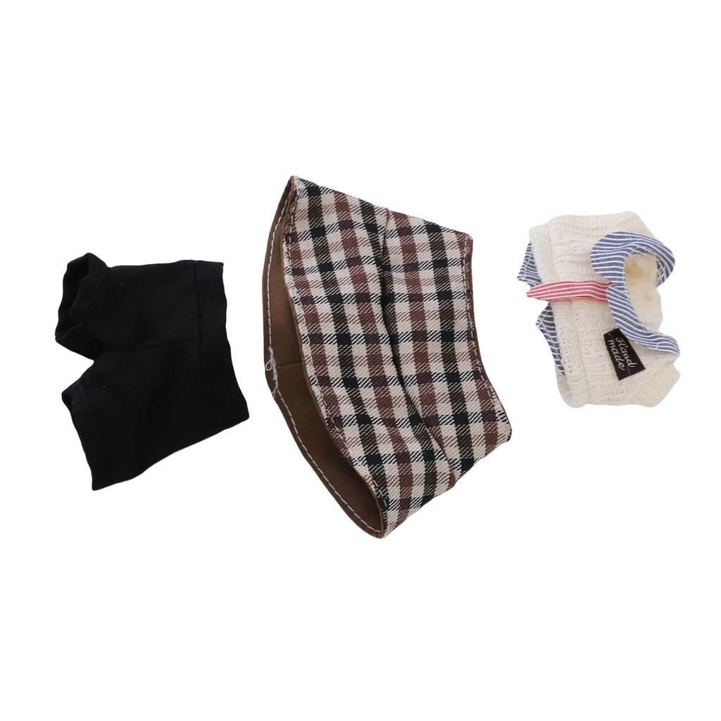 Clothing Kit for 17cm Dolls Bucket Hat Top and Pants Gentleman Outfits Dressing Decoration Collectibles
