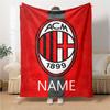 Custom Name AC Milan Crest blanket for Couch & Bed, Plush Cozy Fuzzy Blanket Super Soft & Warm Blankets for Fall and Winter. 0908274