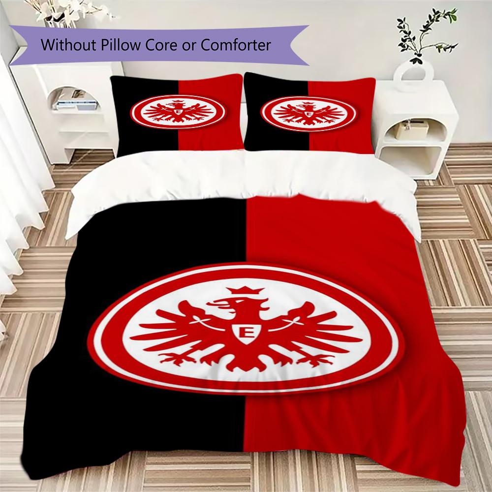 Eintracht Frankfurt Pattern Bedding uilt Set uilt Cover Pillowcase Home Decoration Birthday Gift (1 * duvet cover + 2 * pillowcase without core)