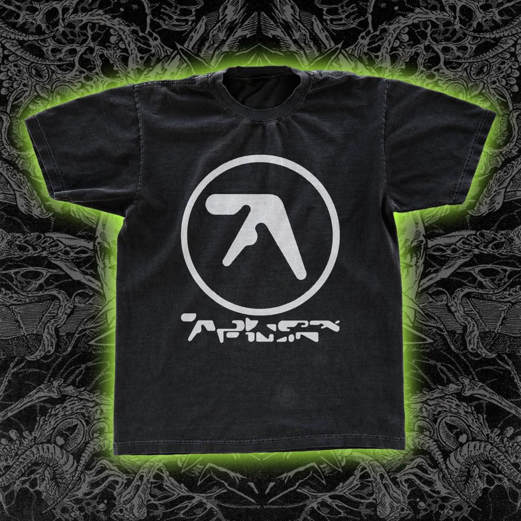 Aphex Twin Логотип Классическая Футболка Черная Футболка Подарок Фаната Унисекс Футболка