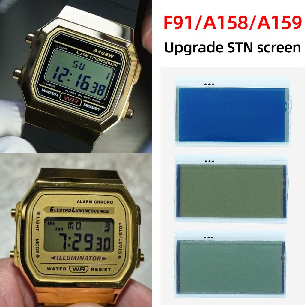 STN LCD Экран Для Casio F-91W F-105 A158 A159 A168 Серии Часов Модификация Обновление Высококонтрастный Дисплей Запасные Части