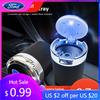 Car Sticker Hot For Ford New Car Interior accessories Ashtray LED Light Portable Smoke Ashes Holder For Ford ST Line Focus Musta