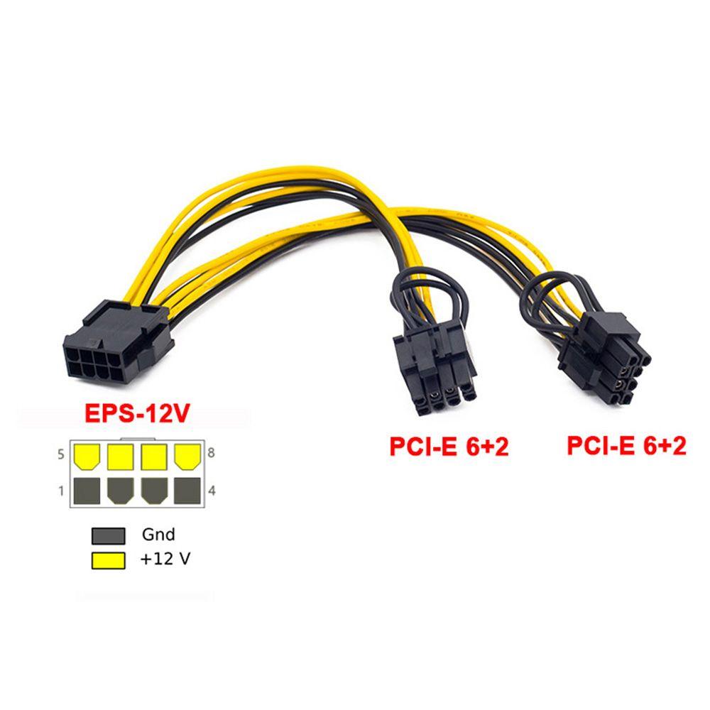 Адаптер CPU EPS Кабель-удлинитель PCI-E Кабель для материнской платы и видеокарты Кабель-разветвитель GPU 8-контактный на двойной 6+2-контактный 8-контактный на двойной 8-контактный