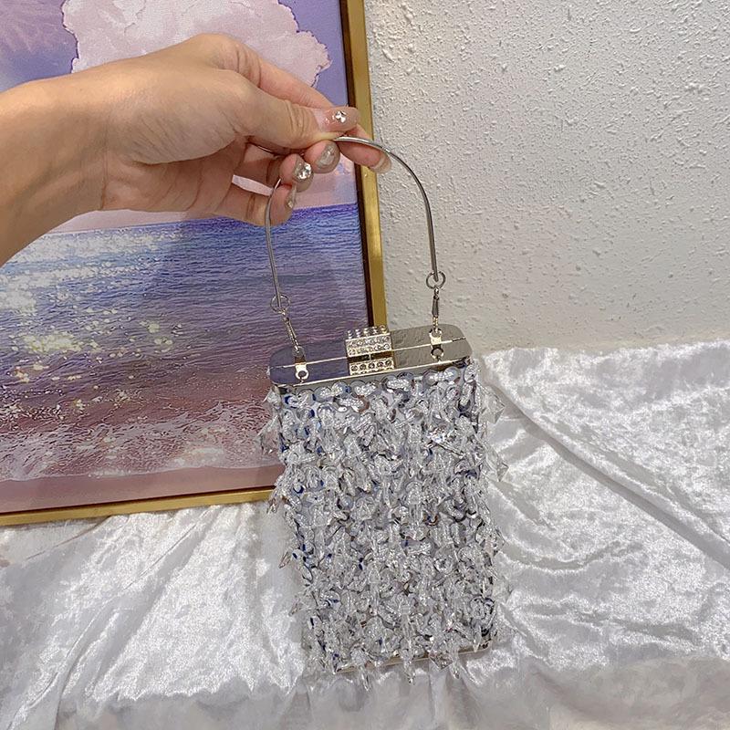 Элегантная ретро-сумка-коробка с пайетками и бисером - универсальная вечерняя сумка-переноска и сумка через плечо для женщин