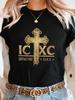 Золотой византийский крест Греческий IC XC NIKA Футболка
