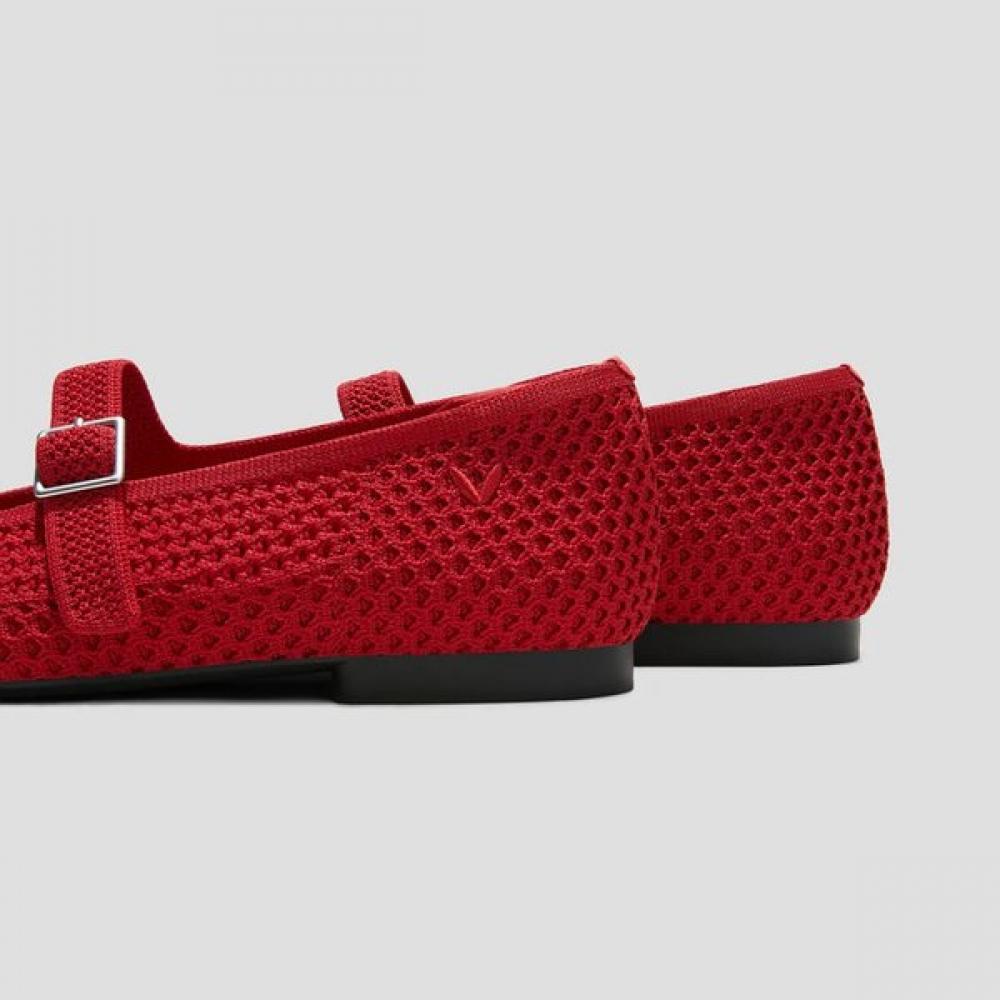 Vivaia Ruby Red Mesh Margot Mary Jane