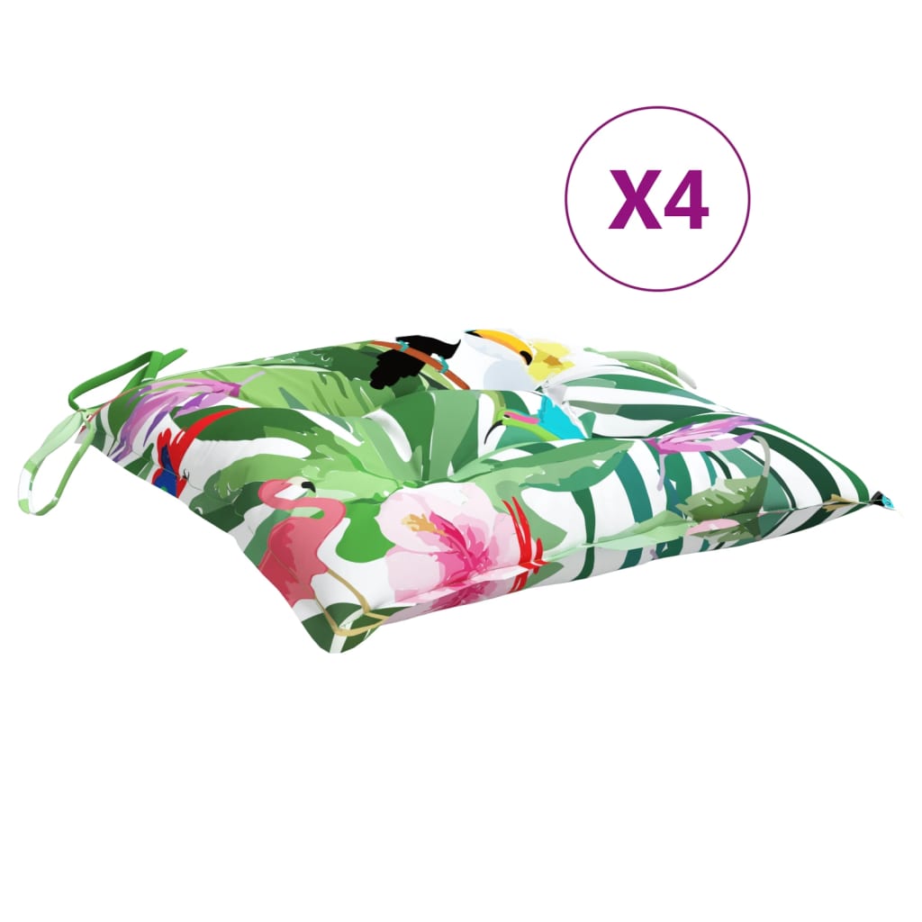Seat Cushions 4 pcs Multicolored 40x40x7 cm Fabric
