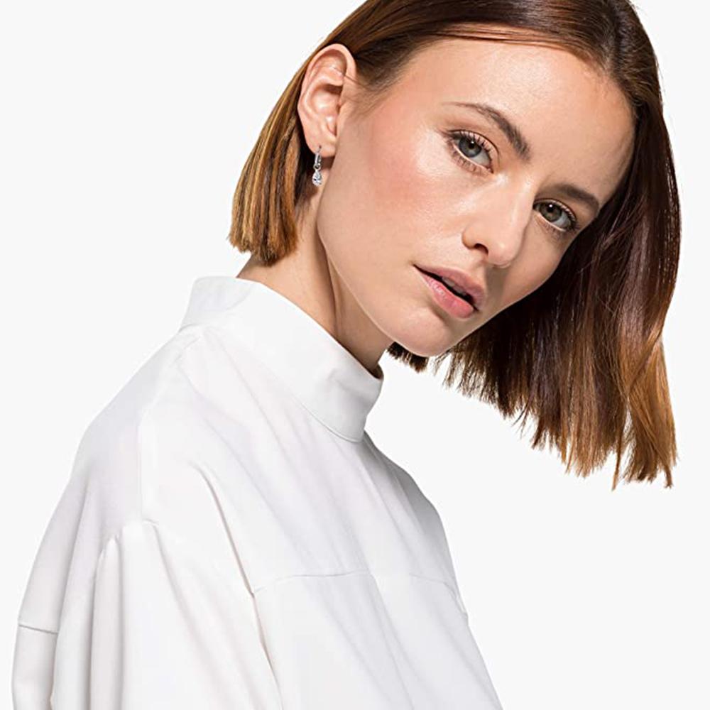 Huitan Хрустальные серьги-подвески с кубическим цирконием в форме груши для женщин Свадьба Помолвка Вечеринка Темпераментные Элегантные Серьги Модная Бижутерия