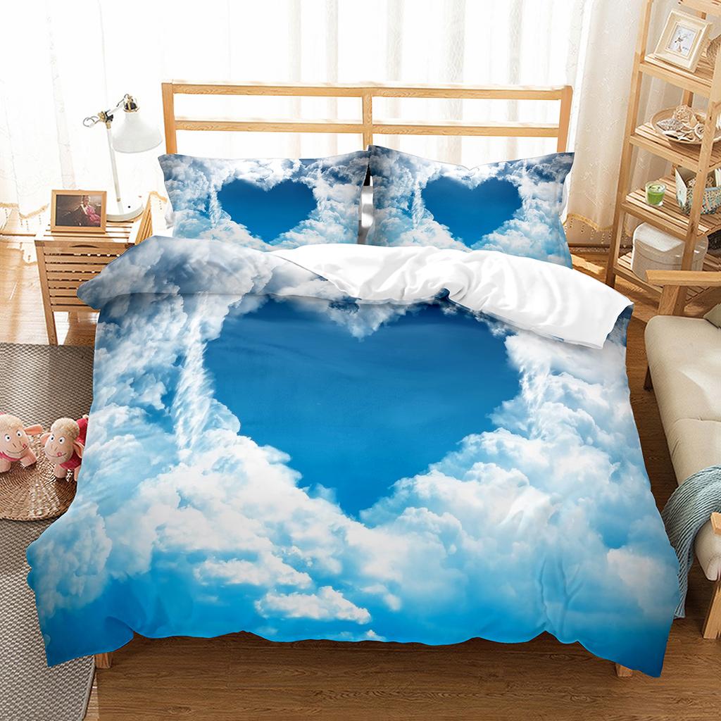 White Cloud Duvet Cover Collection Comforter Cover Twin Full King Size For Kids Teens Adults Bedroom Decor Bedding Collection With Pillowcase