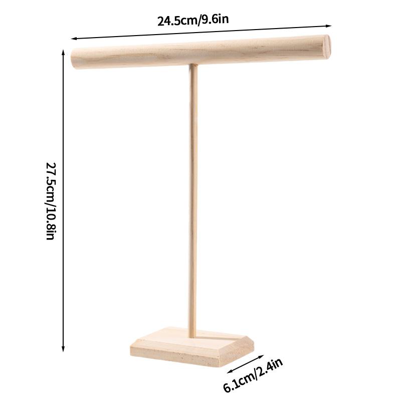 Т-образный дисплей для украшений, подставка для ожерелий, держатель для браслетов, органайзер для резинок для волос, деревянная стойка для хранения, дисплей для украшений