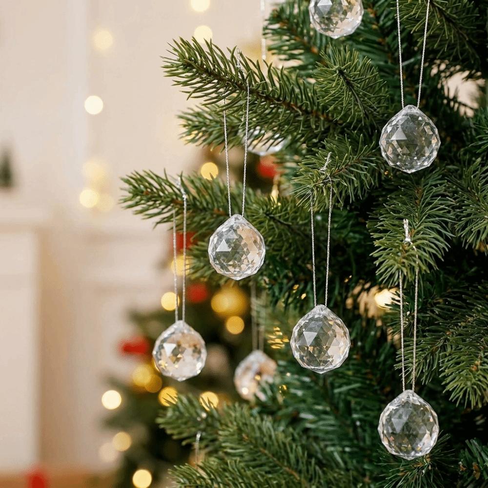 30PCS Transparent Christmas Tree Hanging Pendant Hanging Crystal Ornament Holiday Festival Party