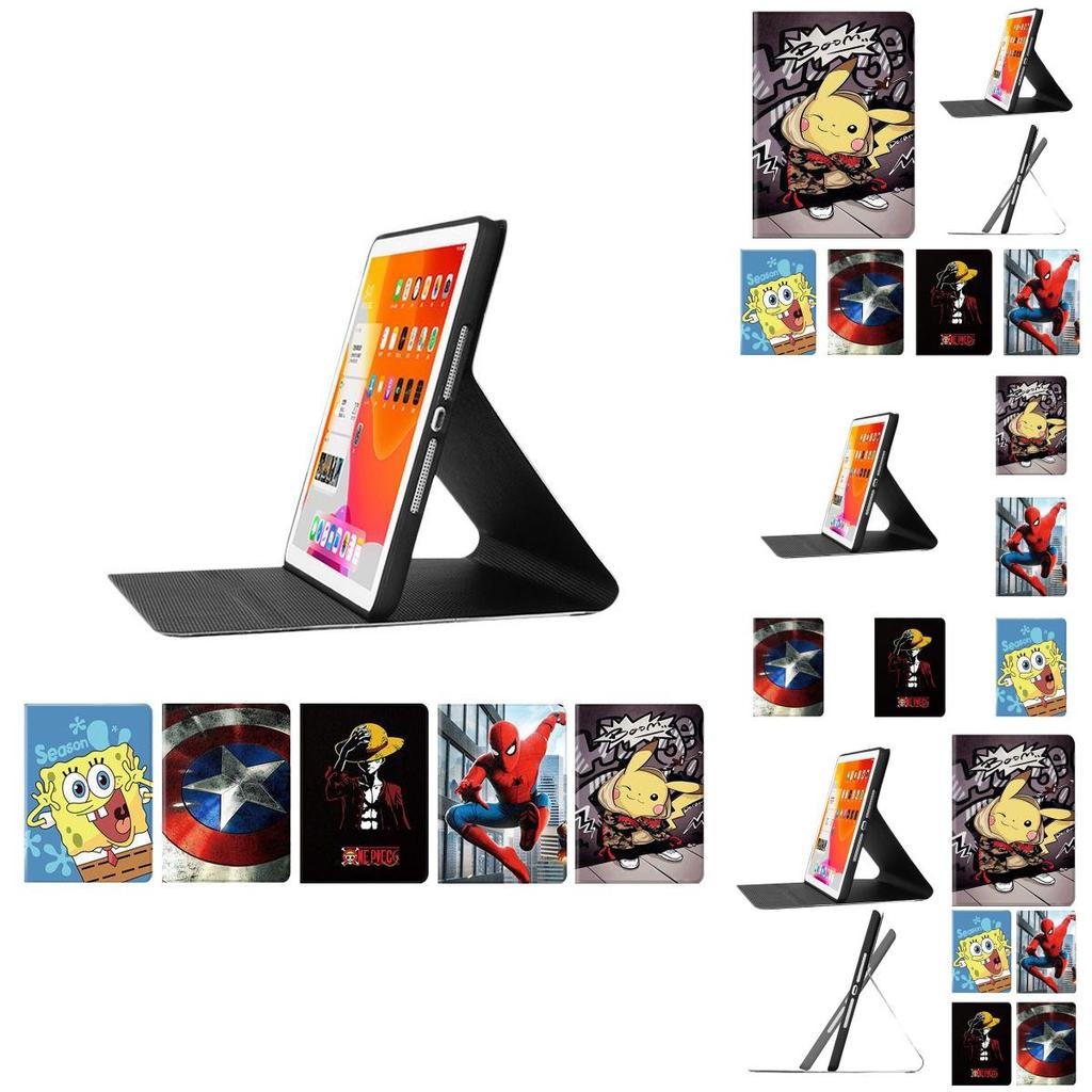 Ультратонкий чехол для iPad с мультяшными персонажами (Пикачу, Человек-паук, Луффи) для детей.