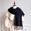 Luxury Winter Plaid Scarf for Women Men British Style Cashmere Scarves With Tassel  Designer Female Winter Warm Neck Scarf Shawl