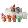 Halloween Silicone Moulds Mushroom House Candle Molds Scented Candle Molds Craft Supplies for Halloween Decorations