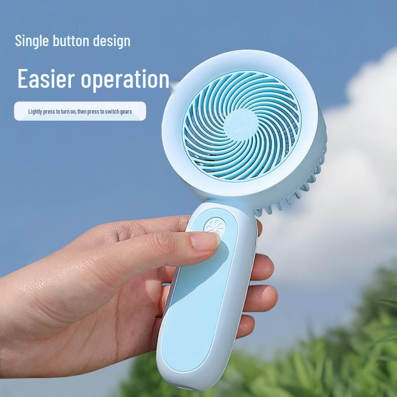 Handheld Mini USB Fan: Portable, Rechargeable Desktop Fan with Cross-Border Lighting