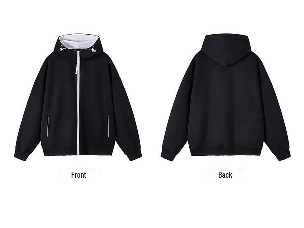Men's Autumn Winter Color Block Zipper Hoodie - Trendy and Casual Hooded Sweatshirt