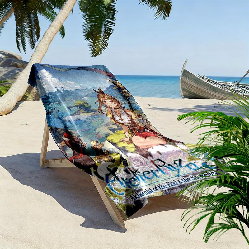 Atelier Ryza 2D Flat Print Beach Towel, Large Soft Quick Dry Towel for Beach Camping SwimmingDSTJ0925390