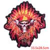 Patch Locomotive Large Embroidery Back Iron On Patches For Clothing Punk Skull Embroidered Patches On Clothes For Jacket Ironing