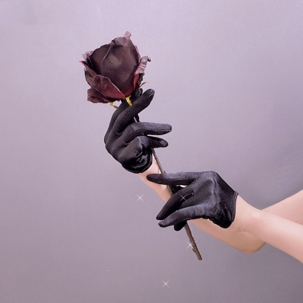 Cosplay Gloves Stage Performance Gloves Satin Gloves Lolita Mittens Women Gloves Half Palm Gloves