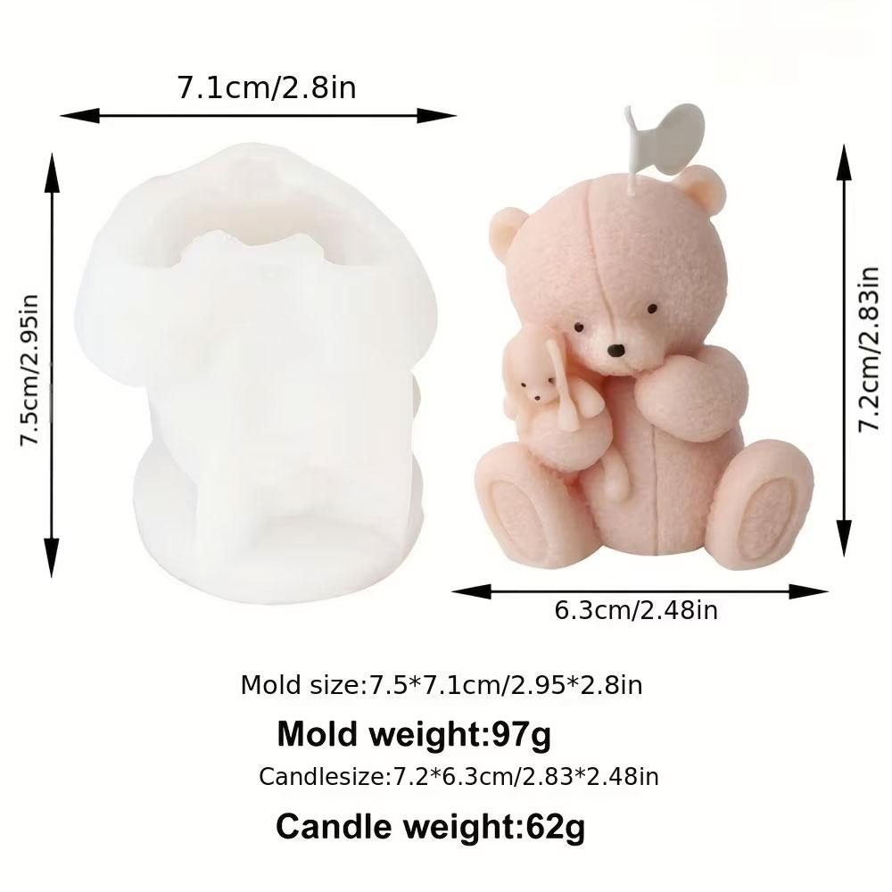Силиконовая форма для свечей в виде плюшевого мишки, изготовление ароматерапевтических свечей, 3D-формы для рисования животных, формы из гипсовой смолы, подарки на день рождения, принадлежности для вечеринок