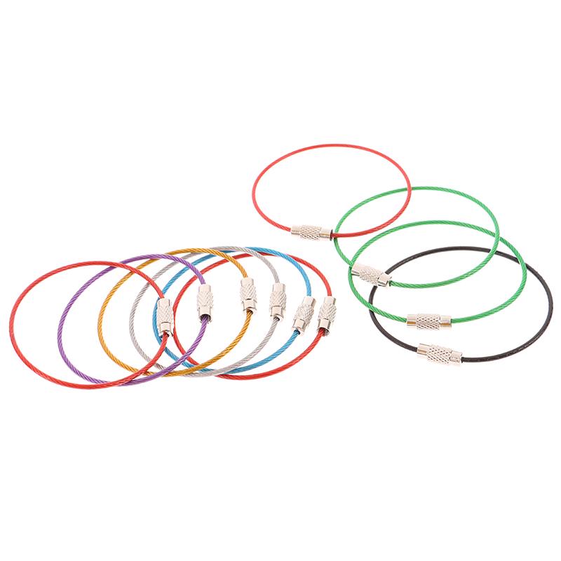 10 шт. брелок из нержавеющей стали веревка проволочный кабель петля винт замок гаджет кольцо