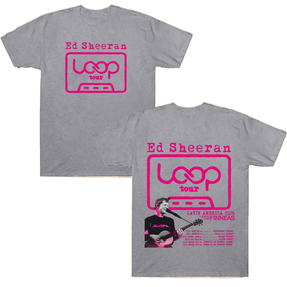 Ed Sheeran Loop Tour LATIN AMERICA 2026 T Shirt Graphic T-shirt Men Fashion Cotton Women Casual Short Sleeve Tee