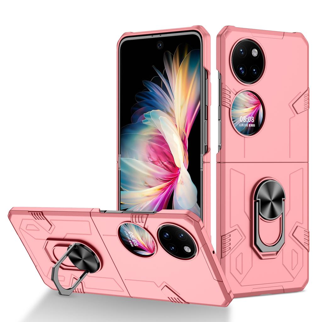 Применимо к чехлу для складного мобильного телефона Huawei P50PocketS с кольцом-подставкой Mecha, противоударный защитный чехол для P50pocket