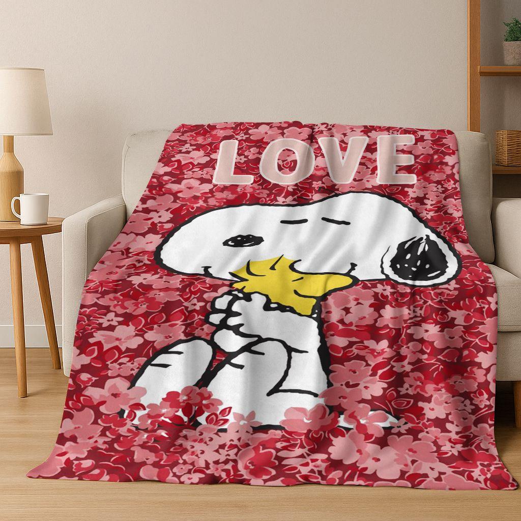 3D Cute Snoopy Dog Peanuts Art Cartoon Flannel Blanket,Cozy Soft Throw Blanket for Home Bedroom Bed Sofa Picnic Cover Gift Kids