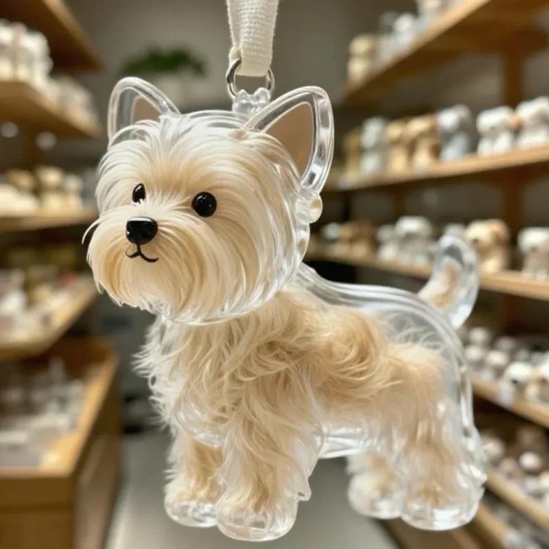 4PCS Transparent Cute Dog Hair Fur Storage Keychain Dogs Hair Storage Box Keyring Bag DIY Accessory Pet Lover Gifts Key Chains