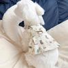 Pet Clothes Dog Spring and Summer Strap Skirt Can Be Towed Small Dog Yorkshire Than the Bear Maltese Fiber Cute