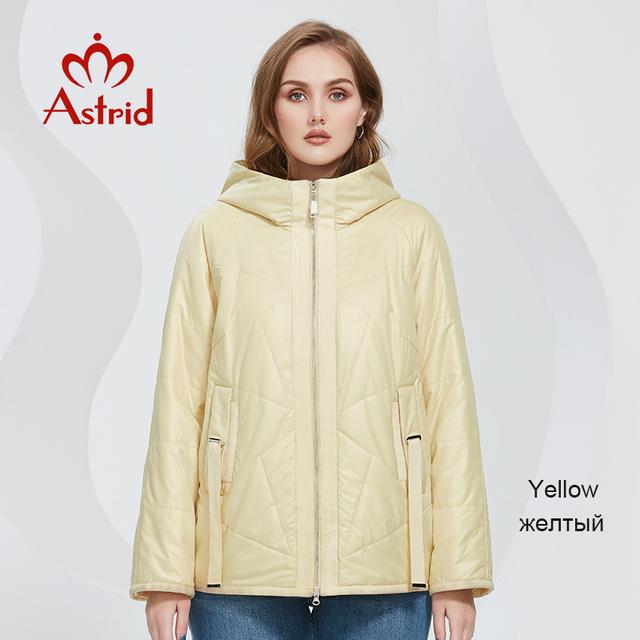 Astrid 2022, весенние женские парки большого размера, желтые короткие пуховики с капюшоном, женская куртка с лентой, верхняя одежда, стеганая AM-10129