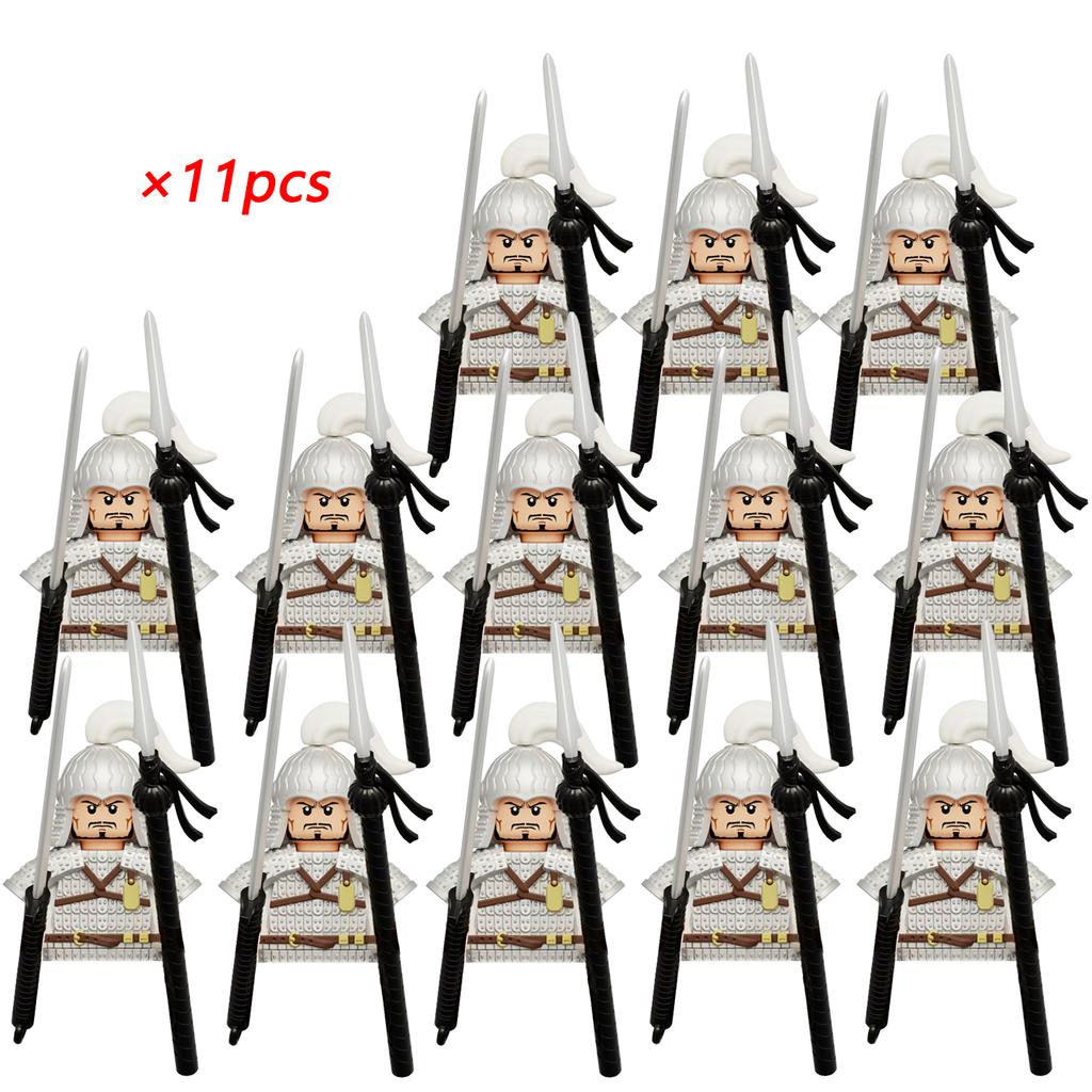 11 шт. Древнекитайский герой Юэ Фэй генерал военные доспехи солдат фигурки строительный блок меч шлем DIY кирпичная игрушка